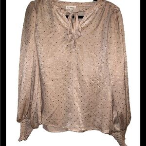 Blu Pepper Beige Blouse with Gold Dots